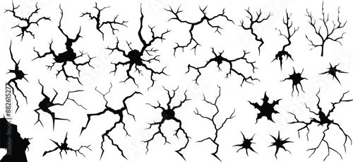 Broken texture vector crack illustration 