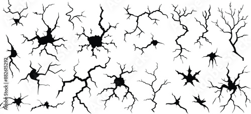 Broken texture vector crack illustration 