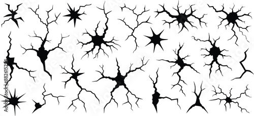 Broken texture vector crack illustration 