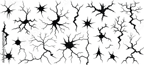 Broken texture vector crack illustration 