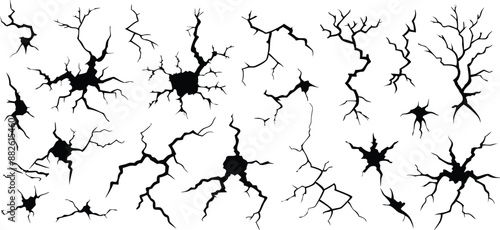 Broken texture vector crack illustration 