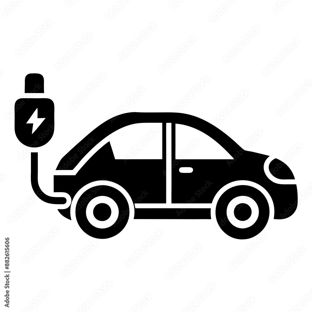Fast electric car icon symbol, EV car energy, Black hybrid vehicles charging point logotype, Vector illustration Fast electric car icon symbol, EV car energy, Black hybrid vehicles charging point logotype, Vector illustration