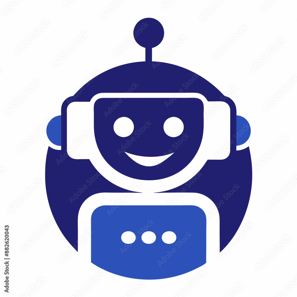 Chat bot symbol and logo vector icon design art illustration on white background Chat bot symbol and logo vector icon design art illustration on white background