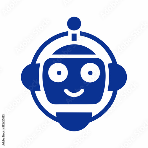 Chat bot symbol and logo vector icon design art illustration on white background