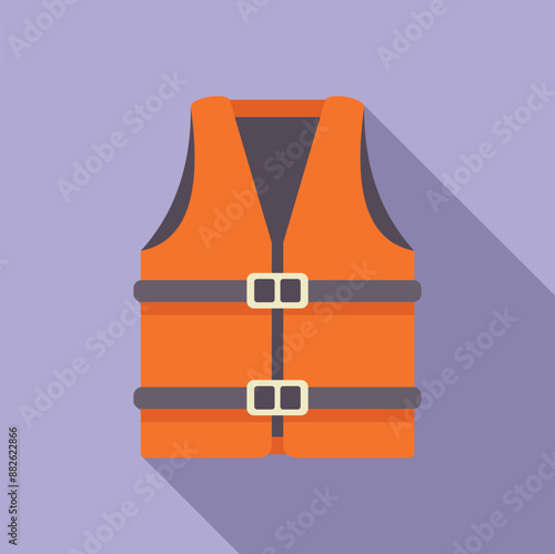 Orange life vest with adjustable straps, ensuring safety during water activities