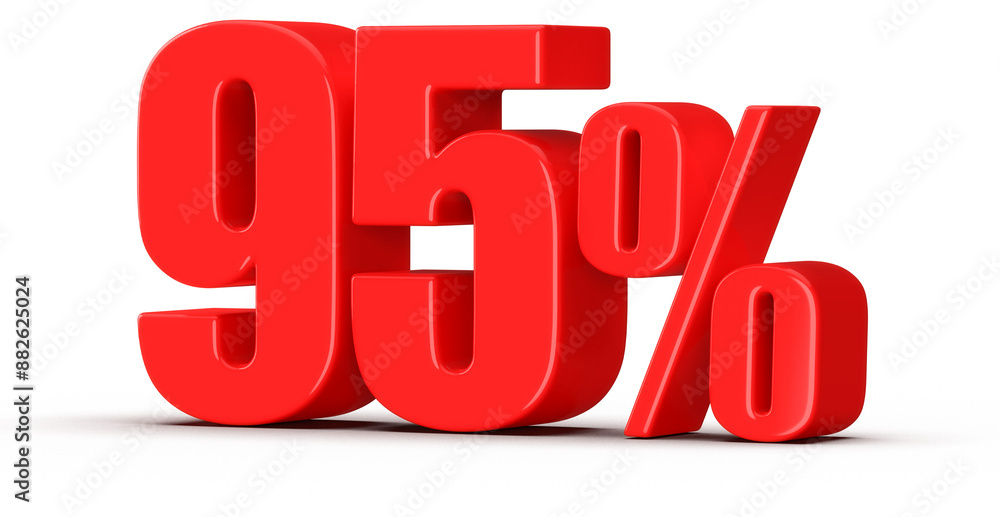 95 Percent Off Sale Red Number 3D 95 Percent Off Sale Red Number 3D