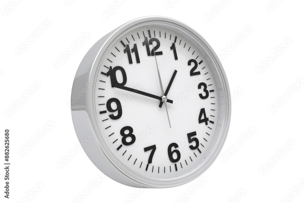 A white clock with black numbers and hands showing the time of 11:00, illustration education, clipart , isolated on a transparent background. A white clock with black numbers and hands showing the time of 11:00, illustration education, clipart , isolated on a transparent background.