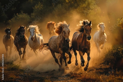 Horses running outdoors animal mammal.