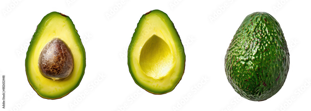 Whole and Halved Avocados Whole and Halved Avocados