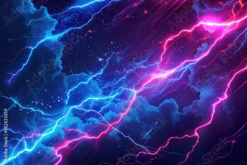 Abstract lightning effects with neon colors © Alex