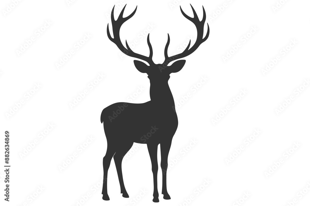 Deer logo icon silhouette vector with white background Deer logo icon silhouette vector with white background