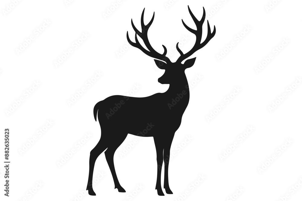 Deer logo icon silhouette vector with white background Deer logo icon silhouette vector with white background