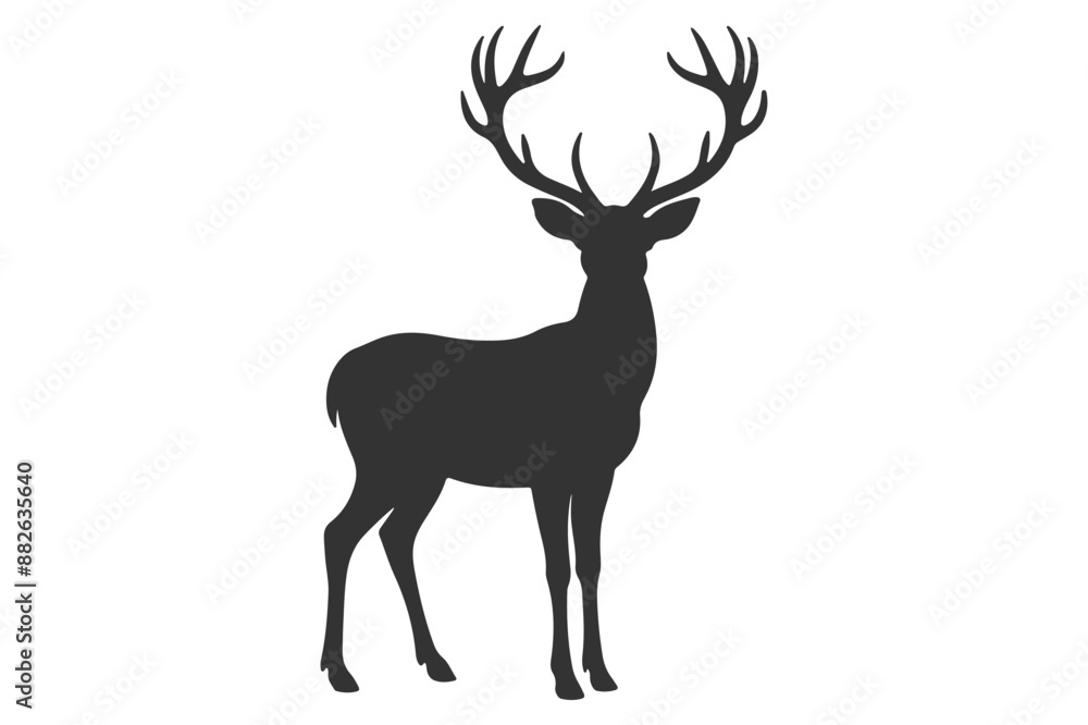 Deer logo icon silhouette vector with white background Deer logo icon silhouette vector with white background