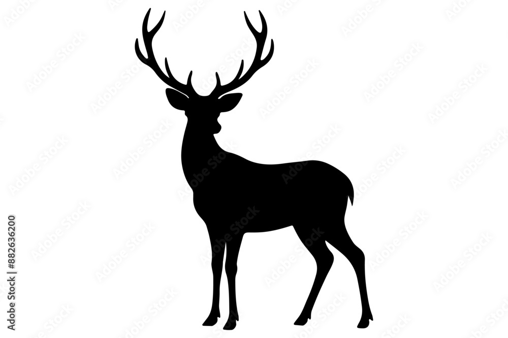 Obraz premium Deer logo icon silhouette vector with white background