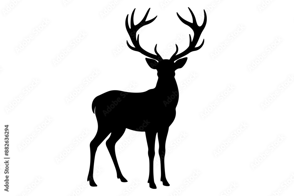 Deer logo icon silhouette vector with white background Deer logo icon silhouette vector with white background