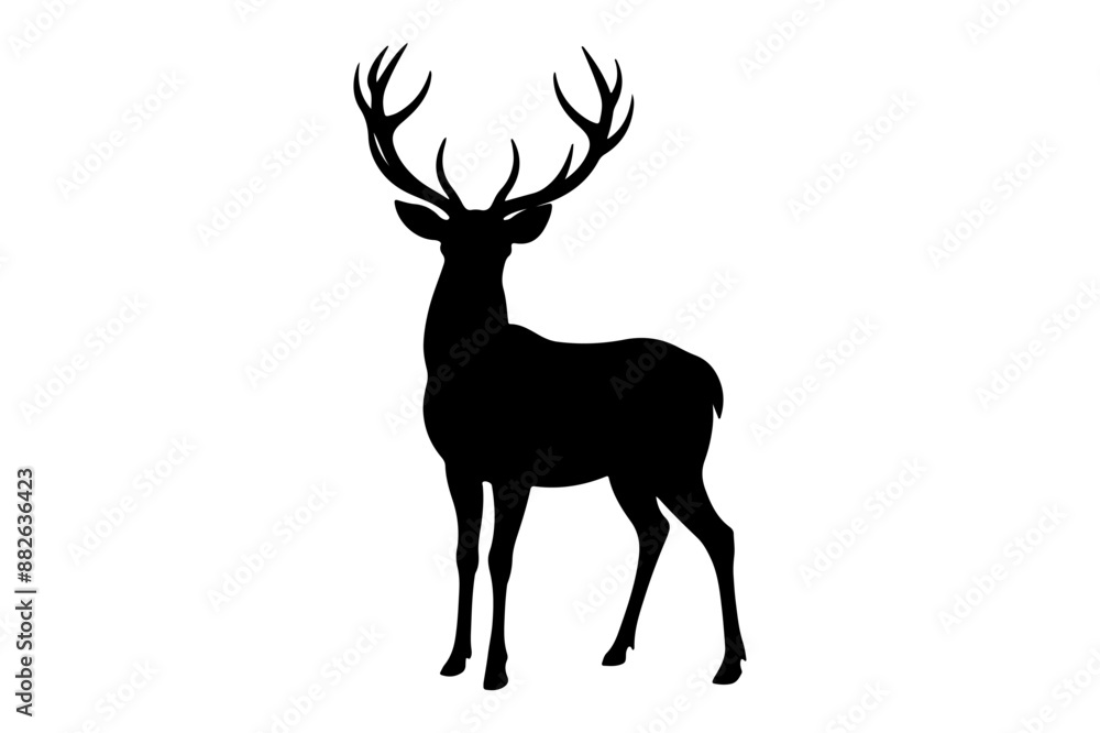 Fototapeta premium Deer logo icon silhouette vector with white background