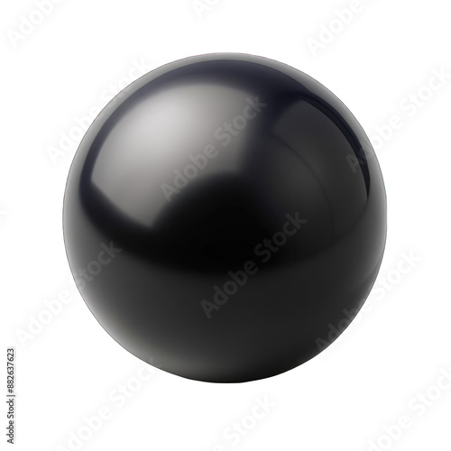 Black sphere isolated on transparent background