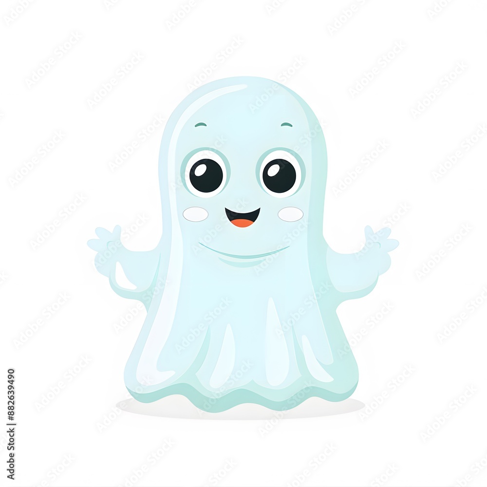 a ghost clipart, Halloween element, flat design illustration, spooky and cute, isolated on white background a ghost clipart, Halloween element, flat design illustration, spooky and cute, isolated on white background