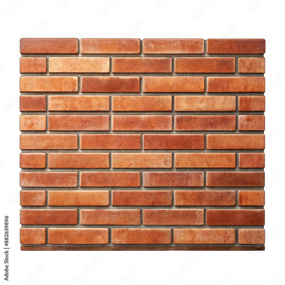 Obraz premium Brick wall short isolated on transparent background