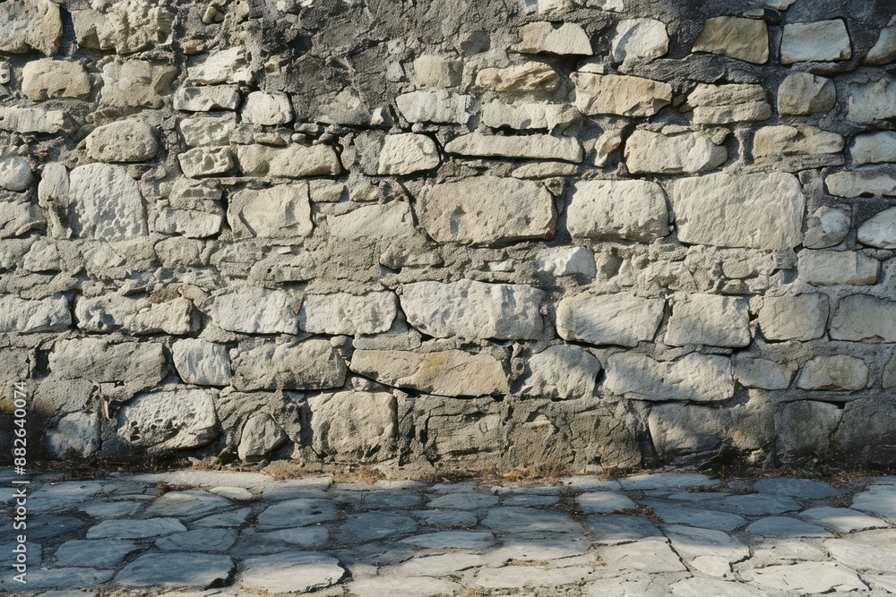 Naklejka premium Empty scene of stone wall architecture rubble rock.