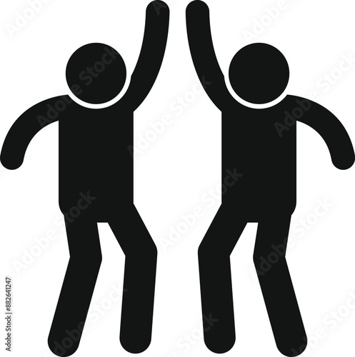Two people are giving high five, celebrating their success