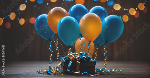A stunning happy birthday visual with realistic balloons that add a touch of sophistication and joy to a stylish birthday greeting

