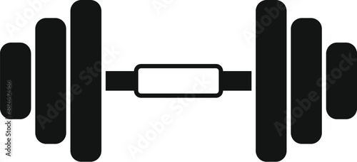 Black silhouette of a dumbbell representing weightlifting and bodybuilding training