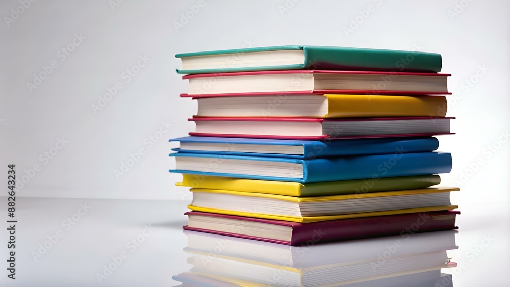 colored books isolated on glossy white #2 colored books isolated on glossy white #2