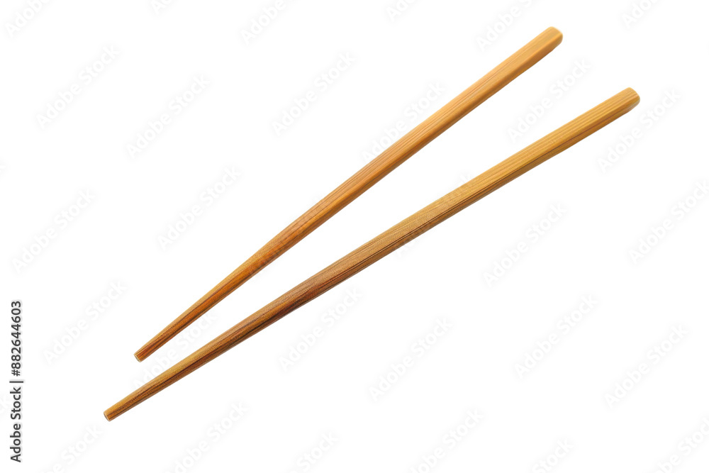 Pair of wooden chopsticks isolated on white background. Essential for enjoying Asian cuisine. Perfect for culinary, kitchen, and tableware themes. Pair of wooden chopsticks isolated on white background. Essential for enjoying Asian cuisine. Perfect for culinary, kitchen, and tableware themes.