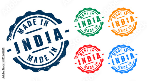 made in india circular stamp banner show your patriotism