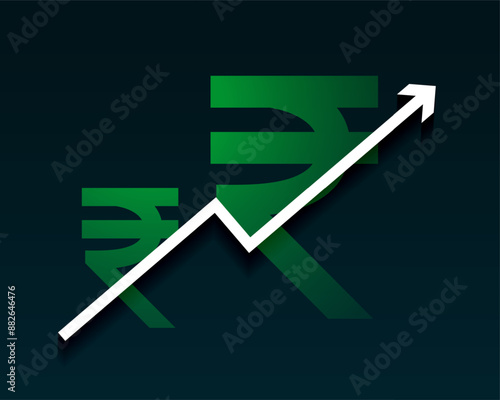 indian digital rupee sign background for business growth