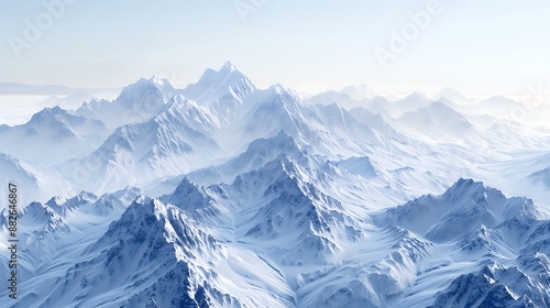 Scenic view capturing rugged mountain ranges under a clear sky.