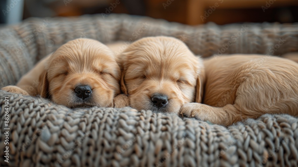 Cute and funny Golden Retriever puppies exploring the world, eating, and sleeping, capturing their innocence Cute and funny Golden Retriever puppies exploring the world, eating, and sleeping, capturing their innocence