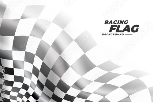 realistic racing flag background for motorsport champion