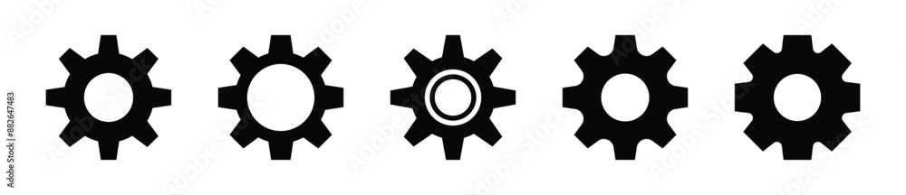 Setting icon set. Setting, cogwheel, gear icon element set - Vector