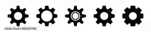 Setting icon set. Setting, cogwheel, gear icon element set - Vector