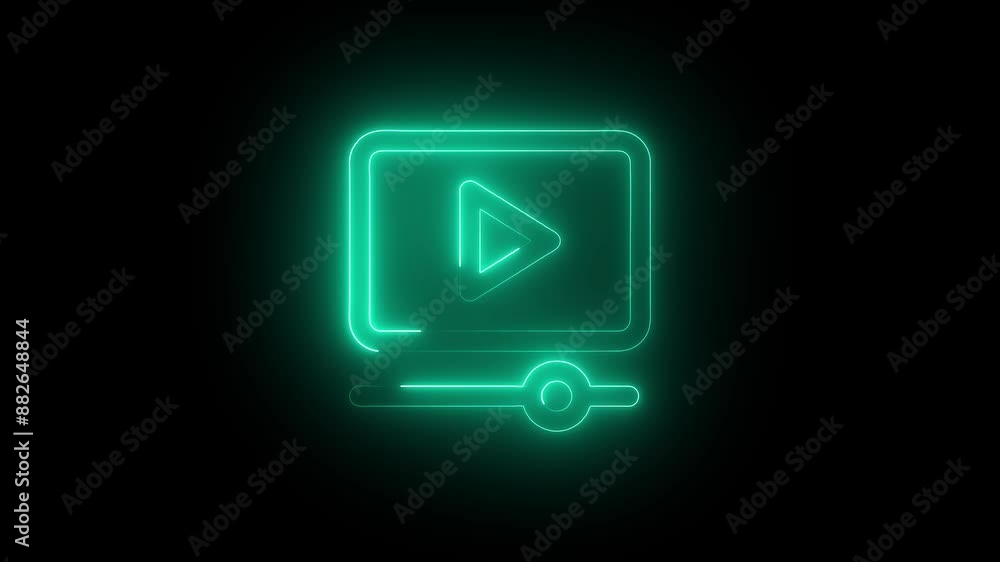 Neon Glowing Video Player Icon, Blue Neon Video Interface, Digital Video Player Symbol, Futuristic Neon Video Icon, Glowing Blue Video Screen, Neon Play Button Illustration, Modern Neon Video Graphic Neon Glowing Video Player Icon, Blue Neon Video Interface, Digital Video Player Symbol, Futuristic Neon Video Icon, Glowing Blue Video Screen, Neon Play Button Illustration, Modern Neon Video Graphic