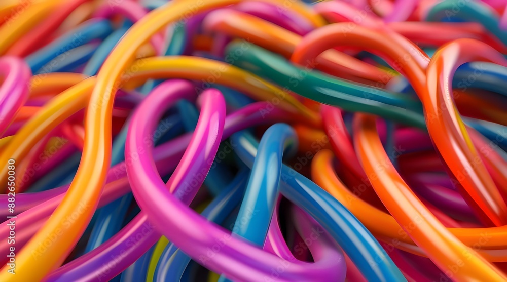 Colorful intertwined cables creating an abstract Colorful intertwined cables creating an abstract