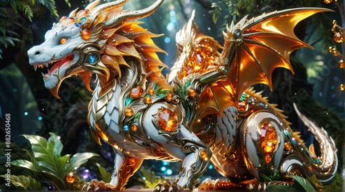 Radiant Amber-Embellished Dragon © ole