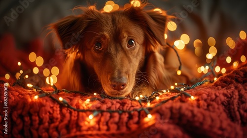 A smiling dog wishing 