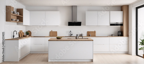 modern kitchen interior with kitchen
