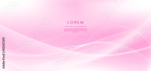 Abstract light white wave lines on soft pink background.