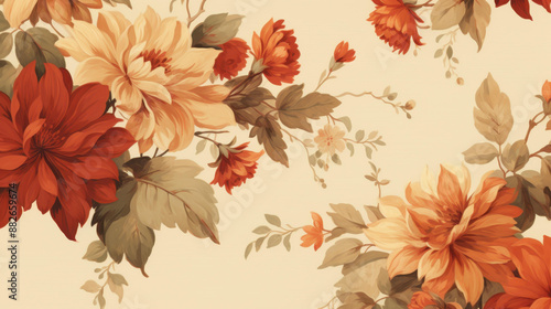 Beautiful Englishstyle floral pattern, perfect for elegant backgrounds.