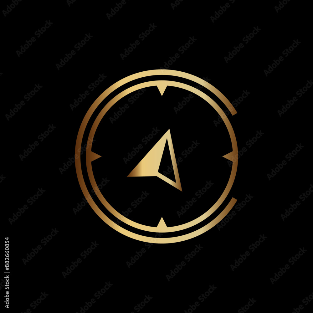 Minimalist Luxury Compass Logo Vector Illustration Minimalist Luxury Compass Logo Vector Illustration