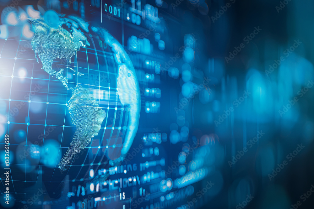 Background with a globe and digital technology Background with a globe and digital technology