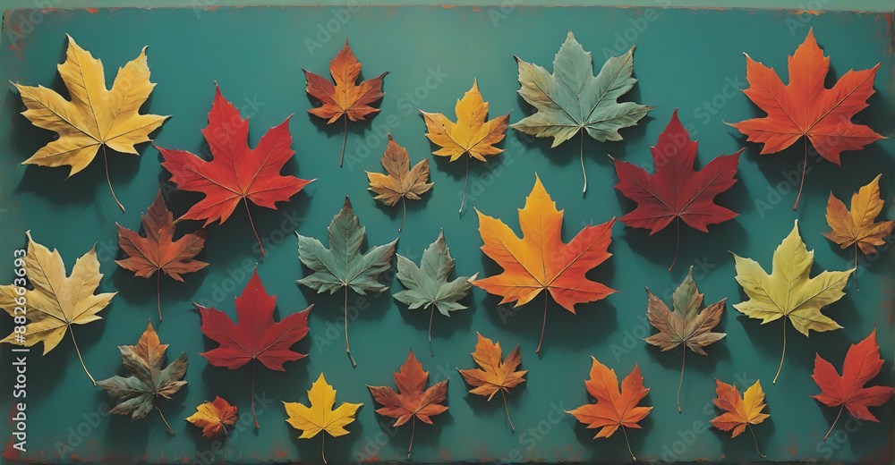 A charming autumn leaf composition featuring an elegant arrangement of fall foliage with a generous copy space for creative or textual additions
A charming autumn leaf composition featuring an elegant arrangement of fall foliage with a generous copy space for creative or textual additions
