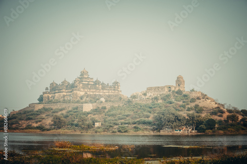 View of Datia Palace. Also known as Bir Singh Palace or Bir Singh Dev Palace. Datia. Madhya Pradesh, India, Asia. photo