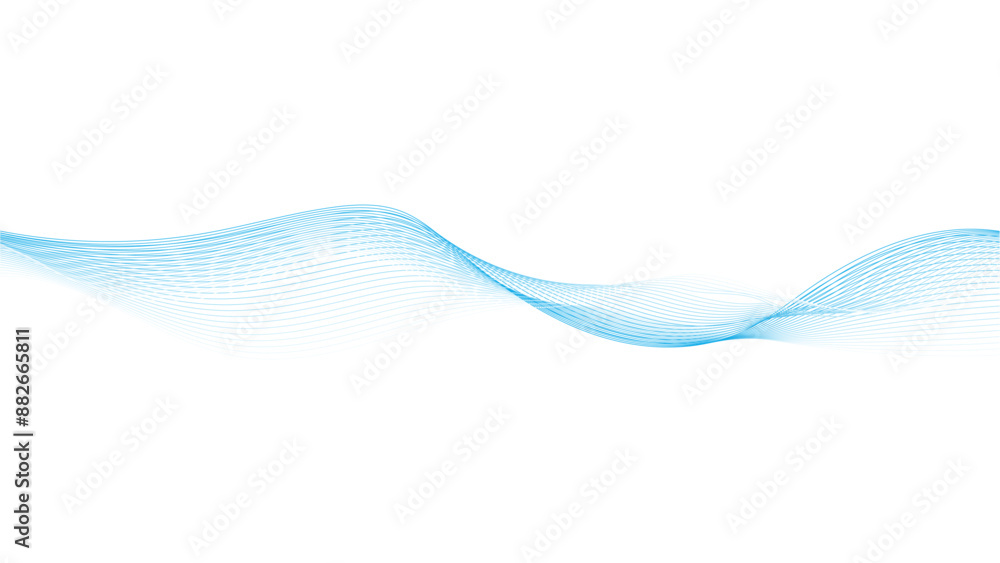 Obraz premium Blue wave lines on white background. Abstract blue wave lines on transparent background. Abstract blue wave lines pattern for banner, wallpaper background.