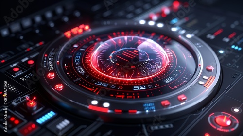 Wallpaper Mural Futuristic HUD interface with digital elements, representing augmented reality and immersive technology, suitable for futuristic design concepts. Illustration, Image, , Minimalism, Torontodigital.ca