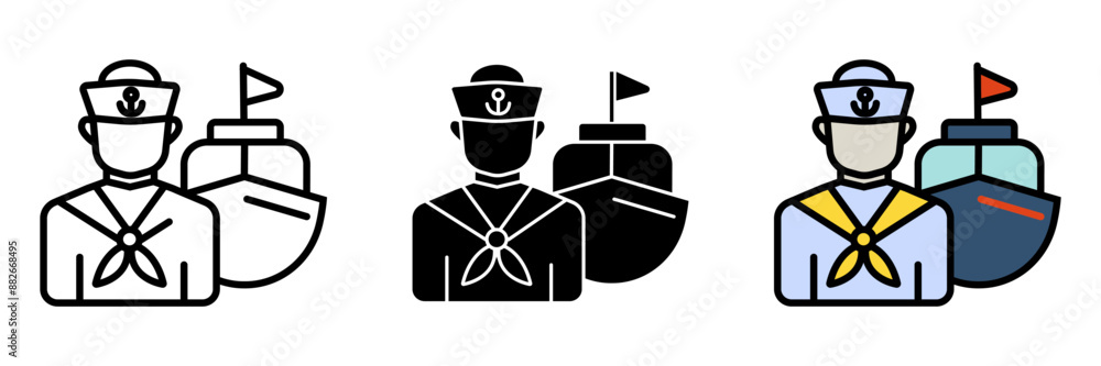 The Sailor icon represents maritime life and adventure, perfect for marine websites, nautical blogs, and travel-themed projects. The Sailor icon represents maritime life and adventure, perfect for marine websites, nautical blogs, and travel-themed projects.